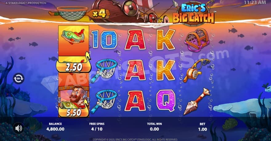 Bonus game with a walking wild on the first reel.