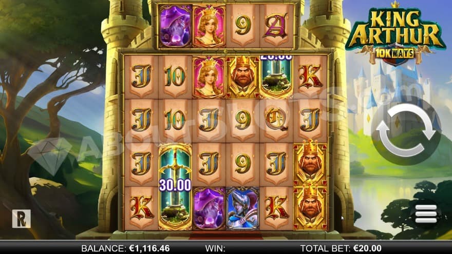 Base game with a big, white castle to the right.