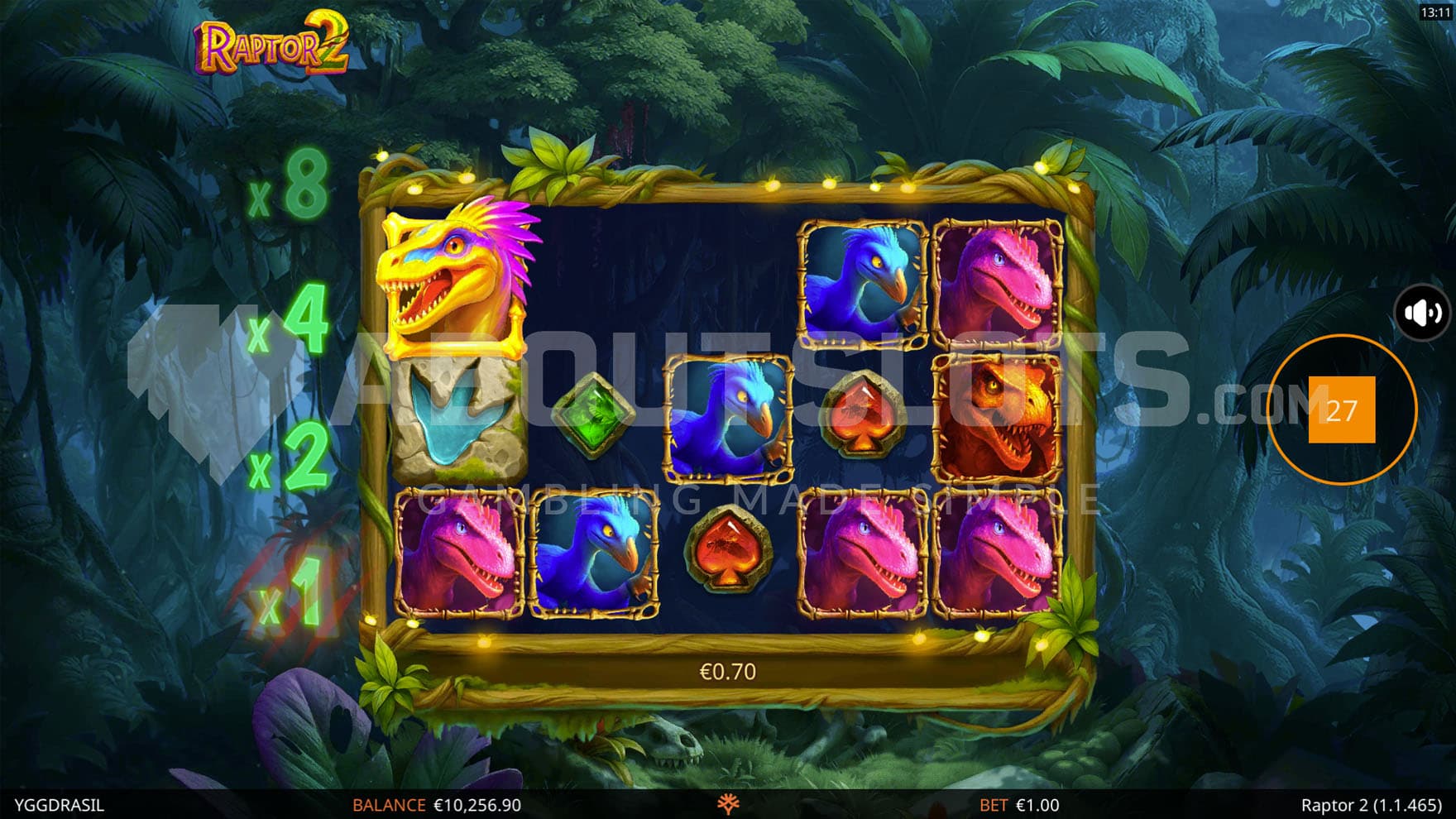 Wild symbol being generated after a winning combination disappears from the grid.