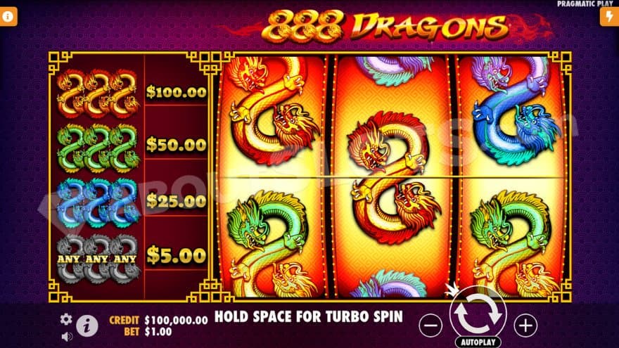 Base game where you can see the symbol payouts to the left.