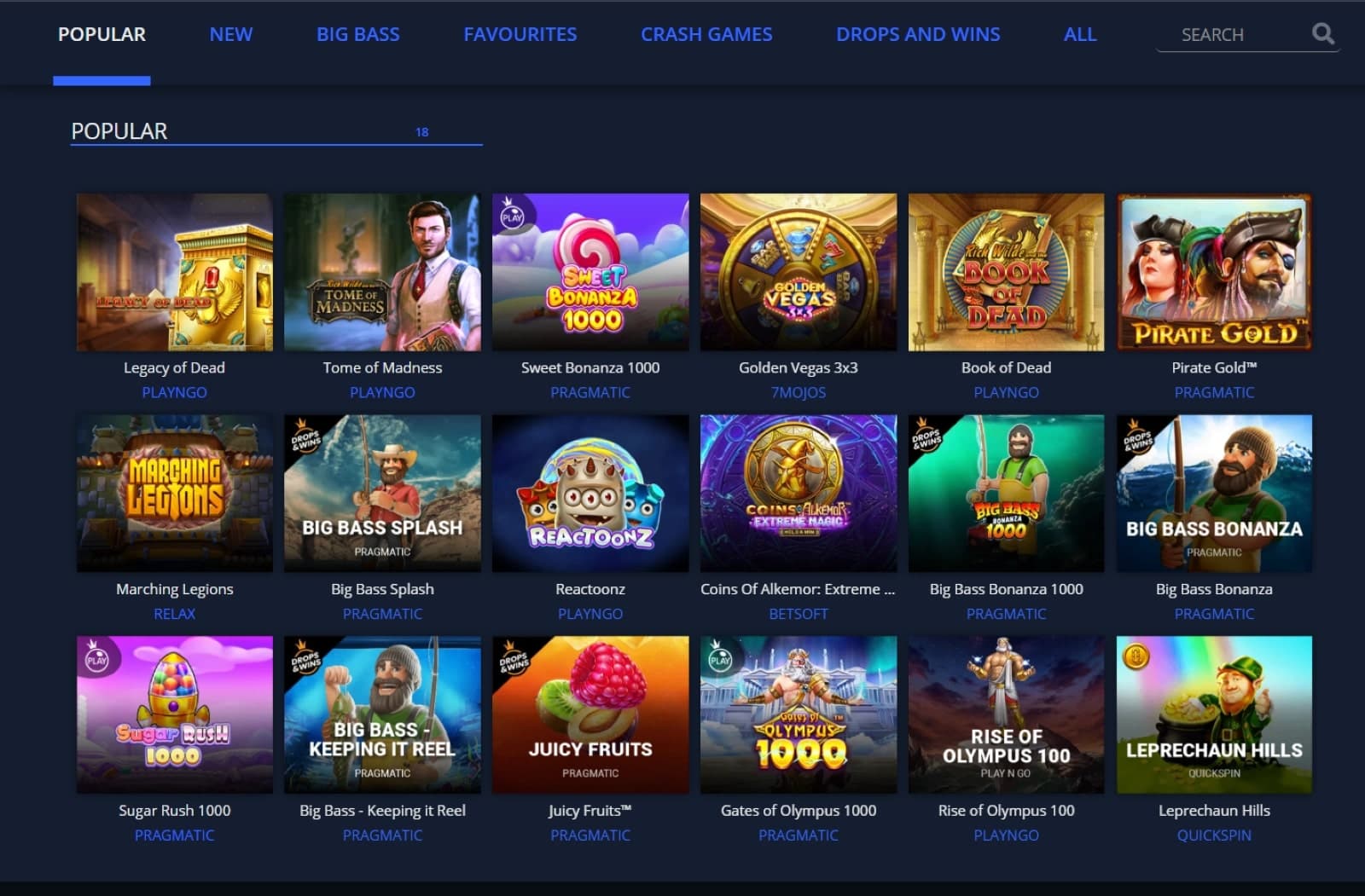 The games page of Rembrandt Casino presents a rich selection of slot games, such as margin Leagions, Big Bass Splash, and Juicy Fruits
