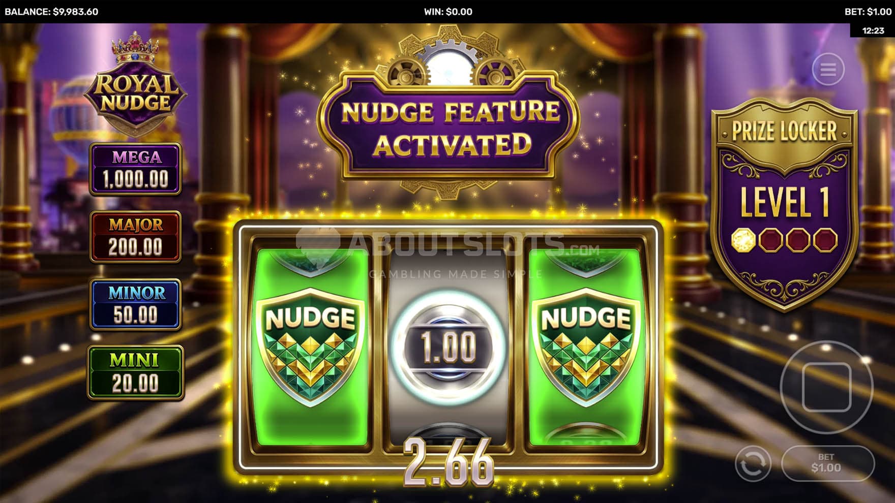 Screenshot of the Nudge feature in progress.