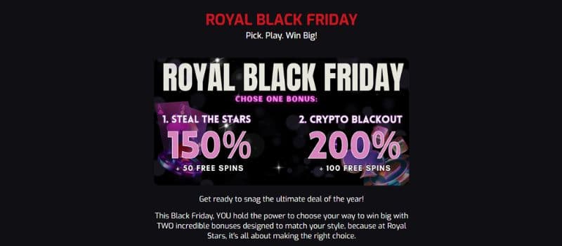 Royal Stars casino black friday bonus