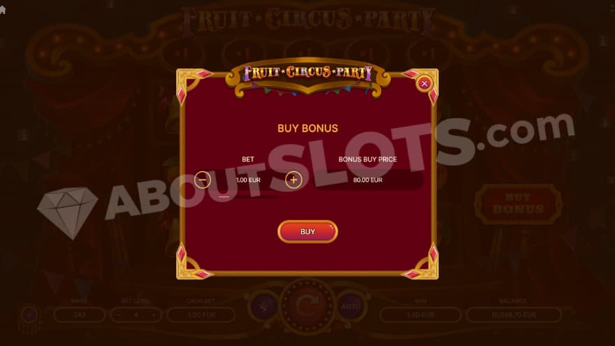 Bonus buy feature with one option to choose from.