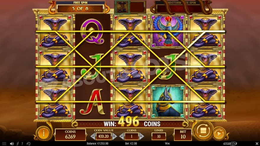 Free Spins bonus game with special expanding symbols.