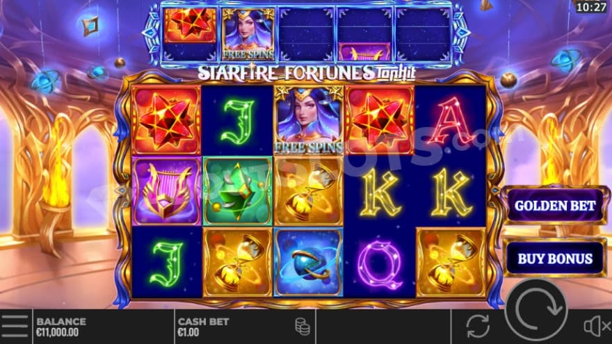 Base game where you can see the options Golden Bet and Bonus Buy to the right.