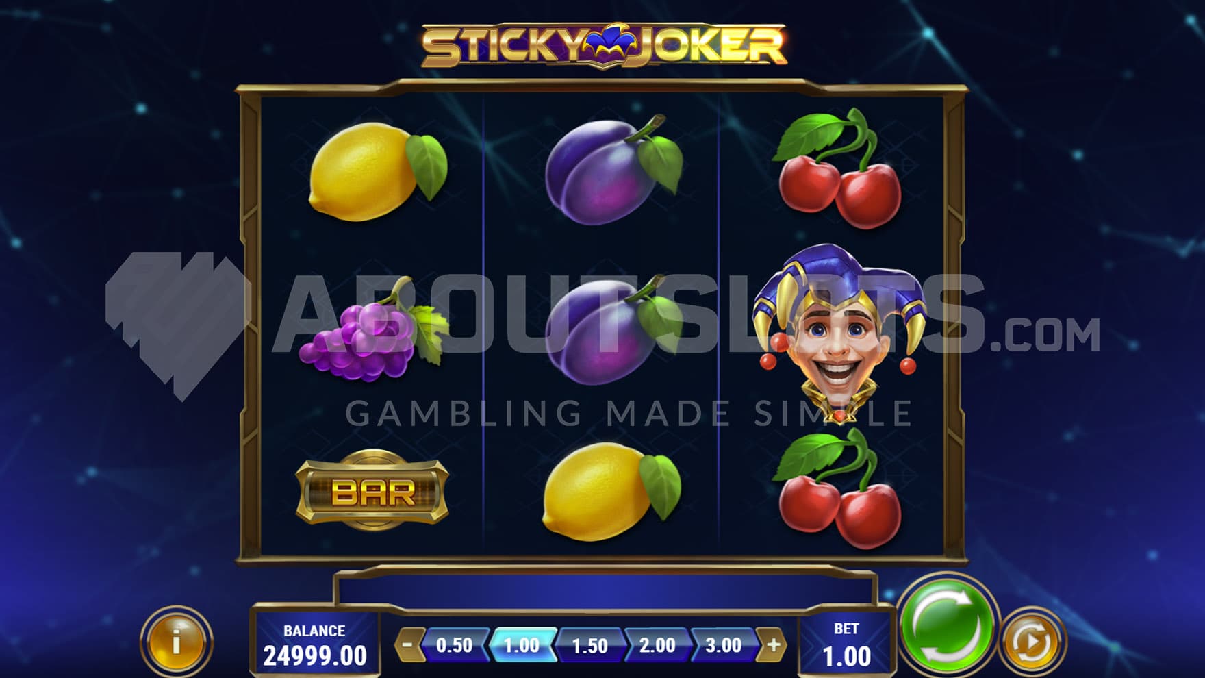 Base Game view of a 3x3 grid on a backdrop of outer space.