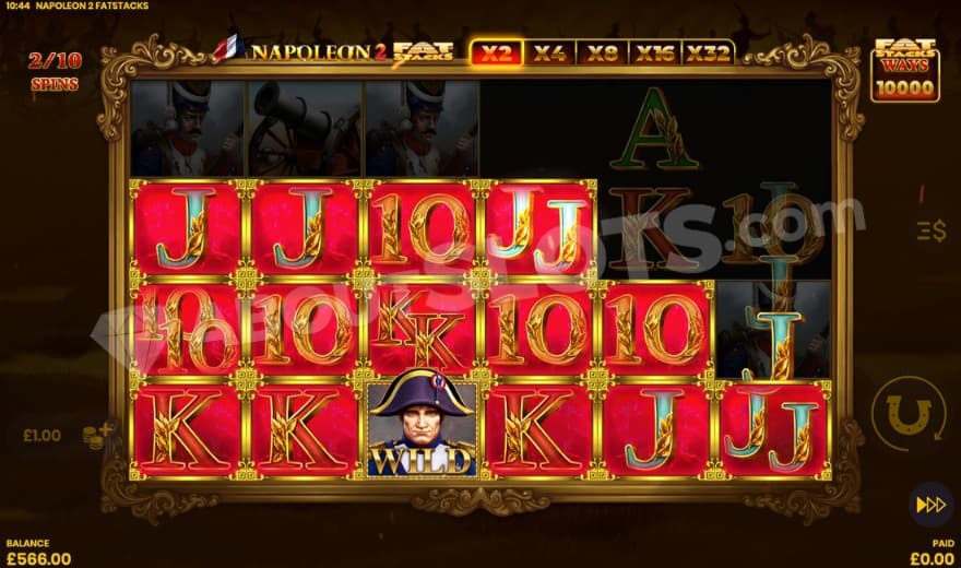 Bonus game with 10000 FatStacks ways on the reels.