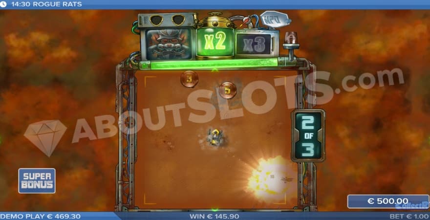 A screenshot of the super free spins feature