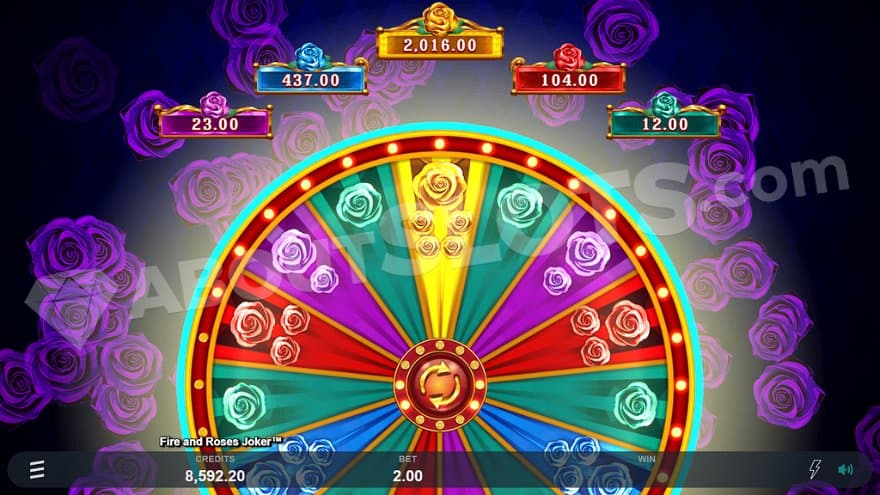 A Jackpot Wheel with five colors on its segments.