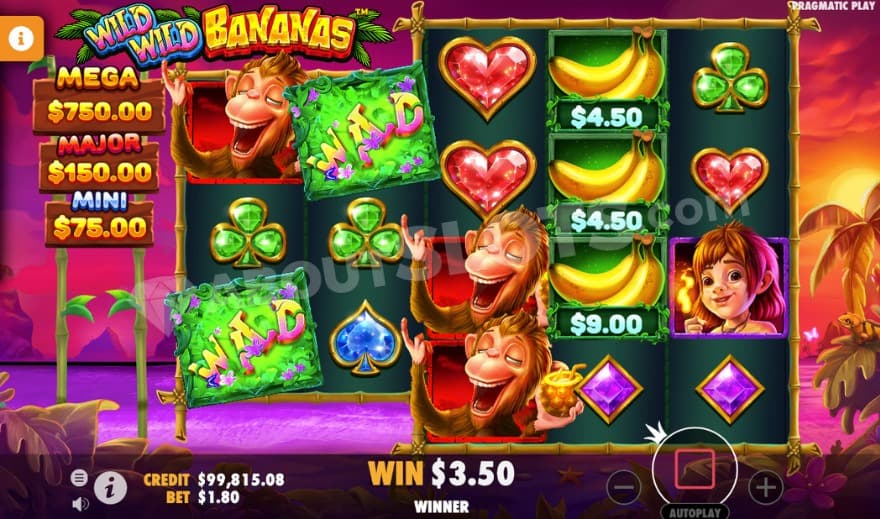 Free Spins feature where the money collect feature is active.