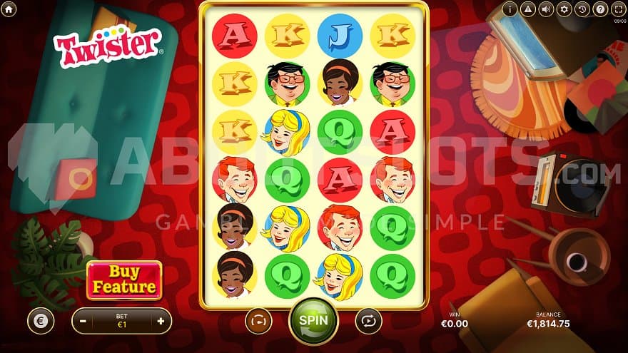 A casino slot on a living room floor.
