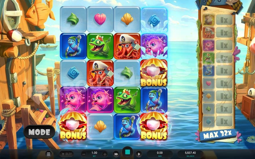 Base game where you can see an open sea in the background.