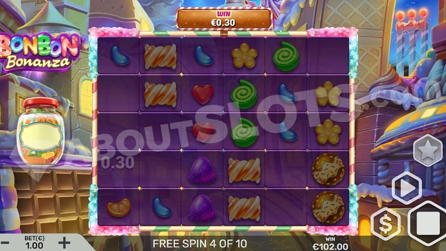 A cascade during the Free Spins.