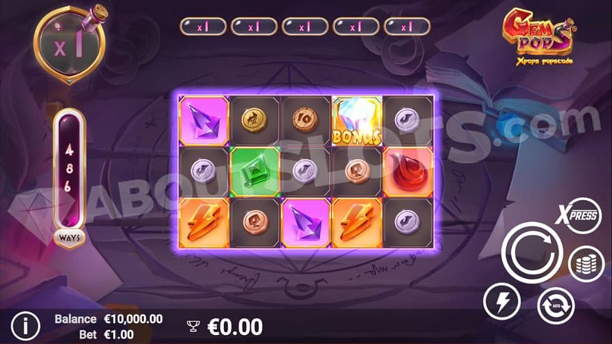 A 5x3 casino slot.