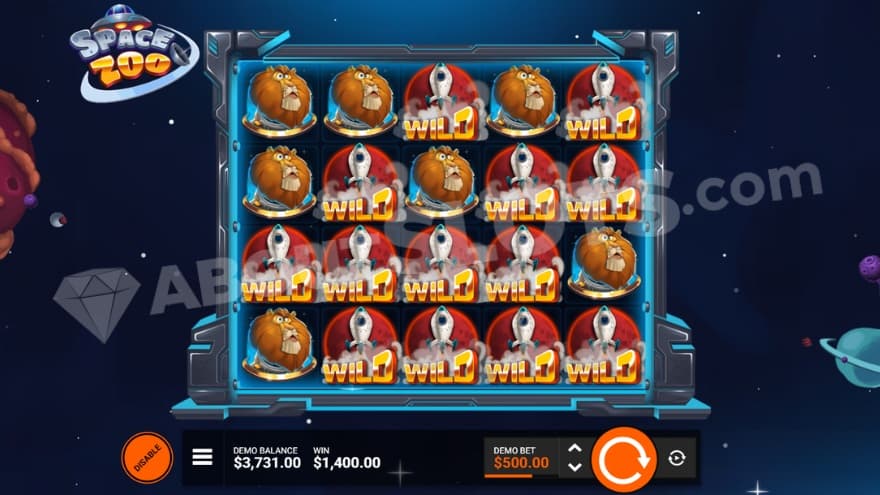 A screenshot where added wilds + symbol upgrade are active