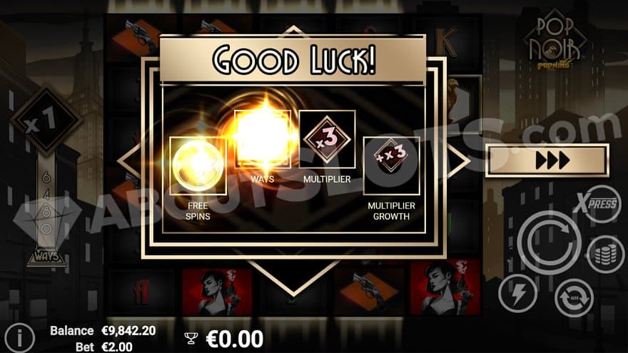 A reel awarding the number of free spins and other conditions for the Free Spins.