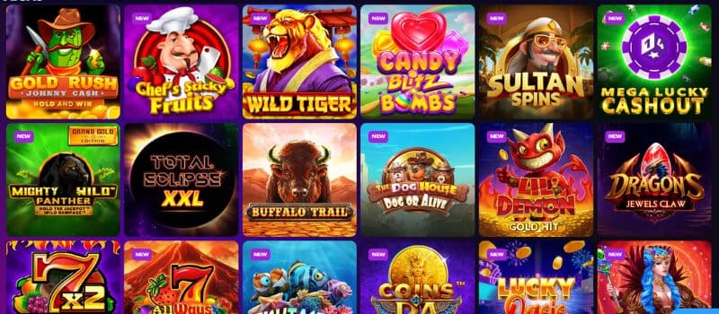 A selection of slots is shown in the JohnVegas Casino library..