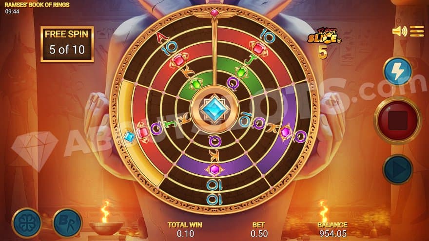 Fifth spin of ten in the Free Spins.