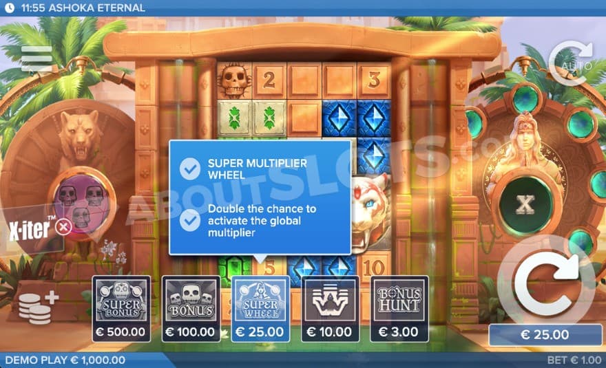 Bonus buy feature with five options to choose from.