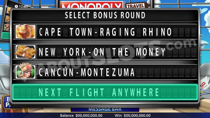 Boarding Call feature where you can see four options.