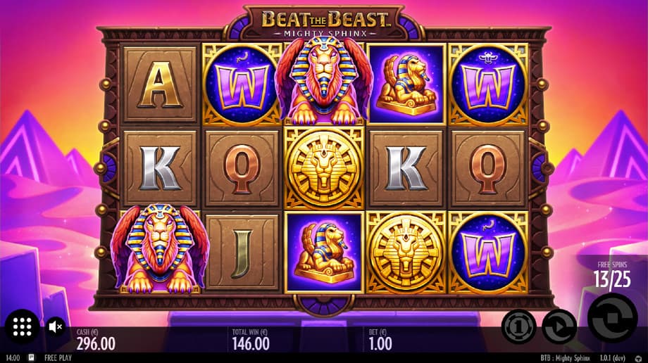 Beat the Beast: Mighty Sphinx slot gameplay