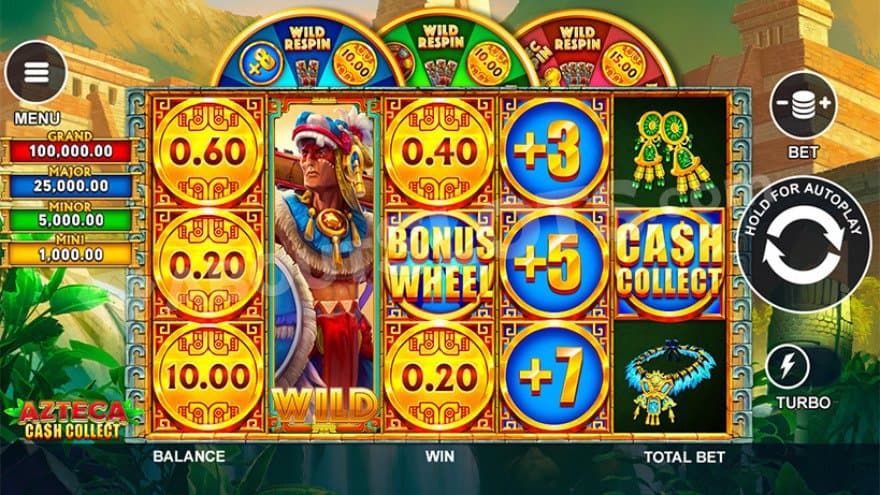 Base game where you can see Jackpots to the left of the reels.