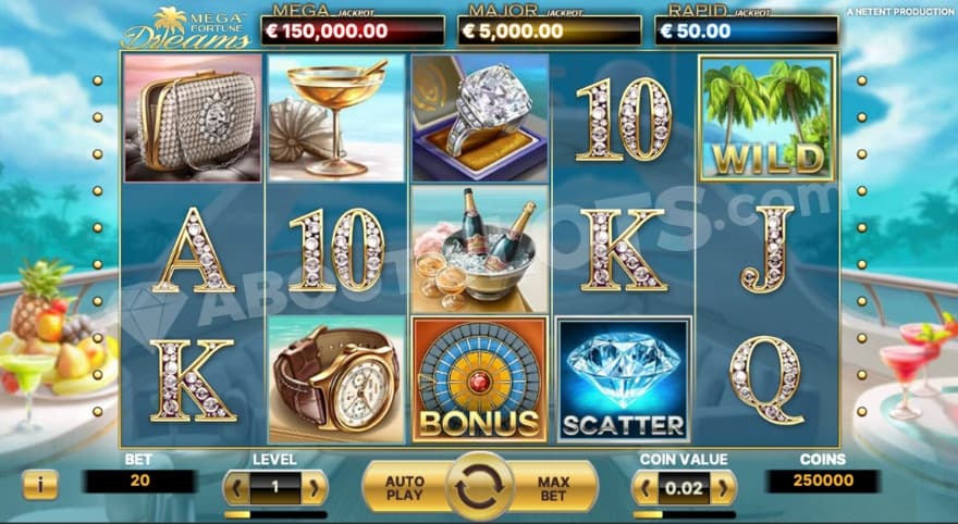 Base game with cocktails on the sides of the reels.