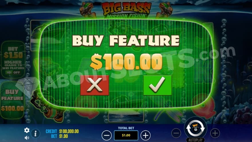 Bonus Buy feature with one option to buy the free spins directly.