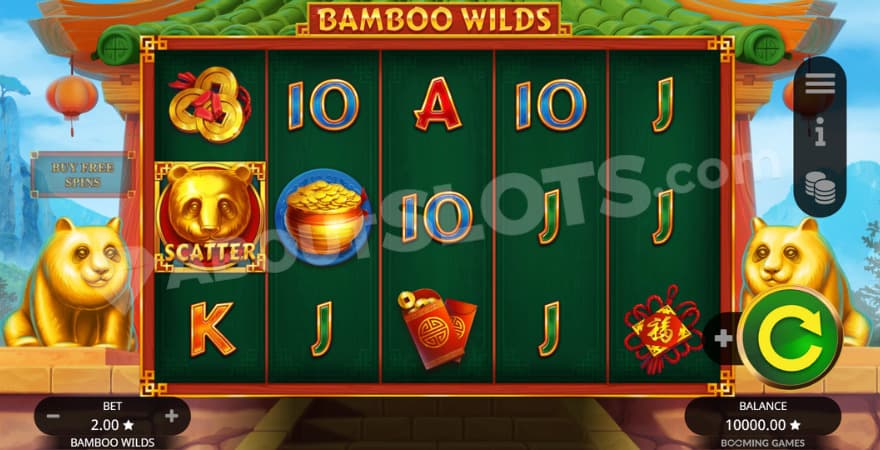 Base game where you can see two golden pandas statues.