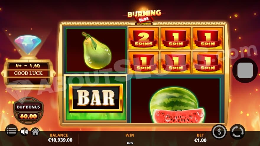 Six Scatter Symbols trigger a total of 7 Free Spins.