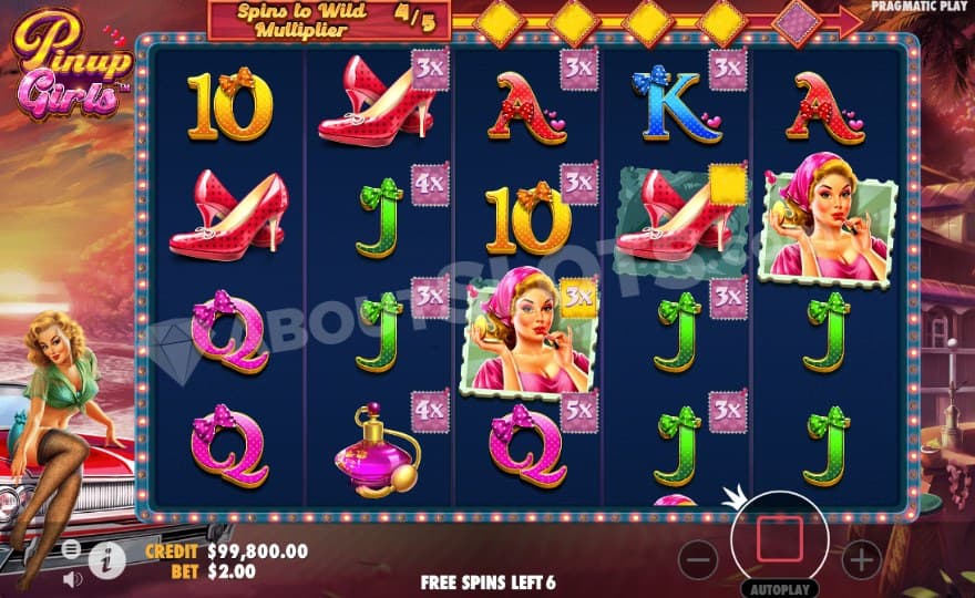 Free Spins feature where the sun is setting in the background.