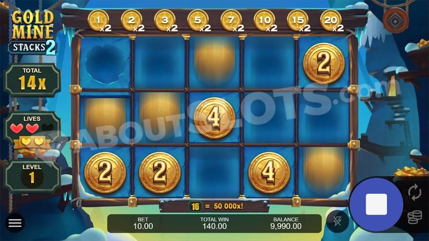 The bonus game is played where the player have two extra lives saved.
