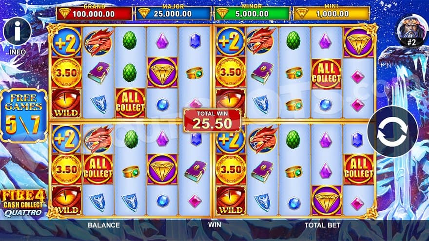 The fifth of seven spins in the Free Spins.