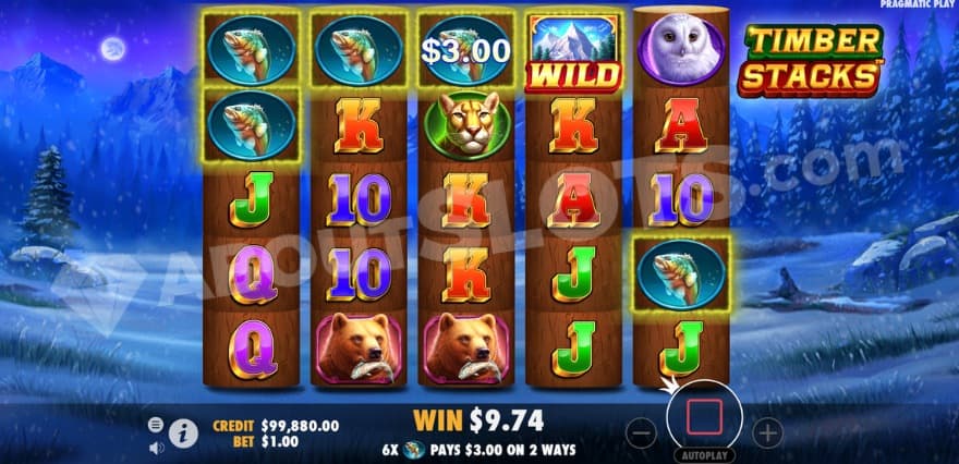 Free Spins bonus game where you can see a full moon up to the left.