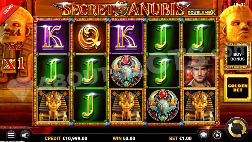 A casino slot in an Egyptian setting.