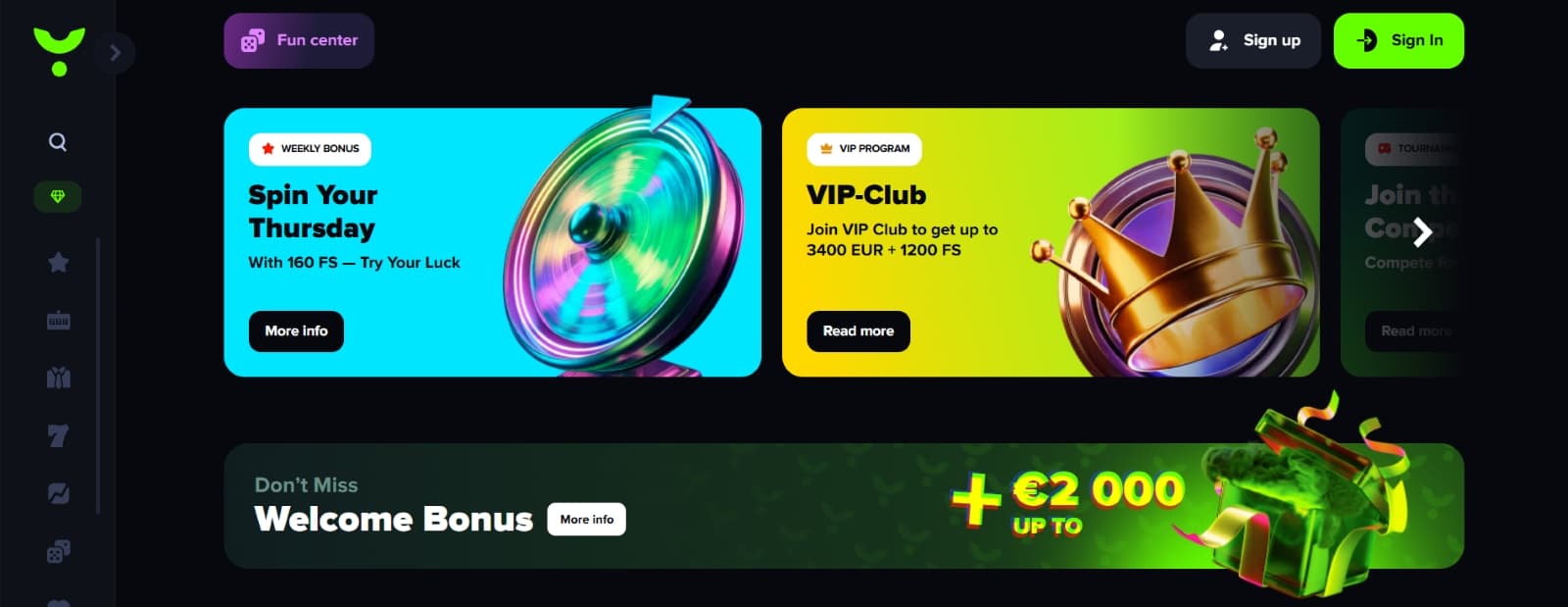 Yoju Casino landing page with Thursday reload bonus and VIP promotional banners