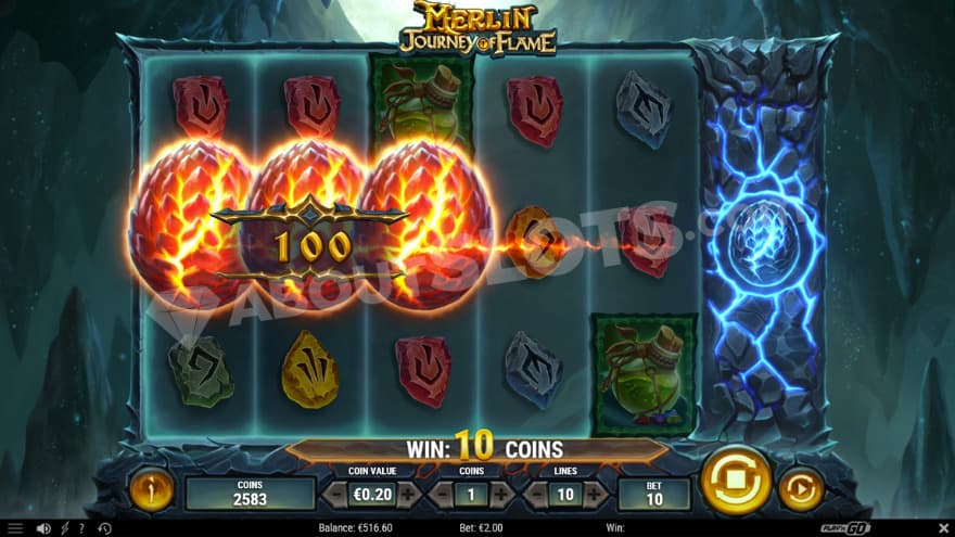 Three wild scatter symbols on the reels.