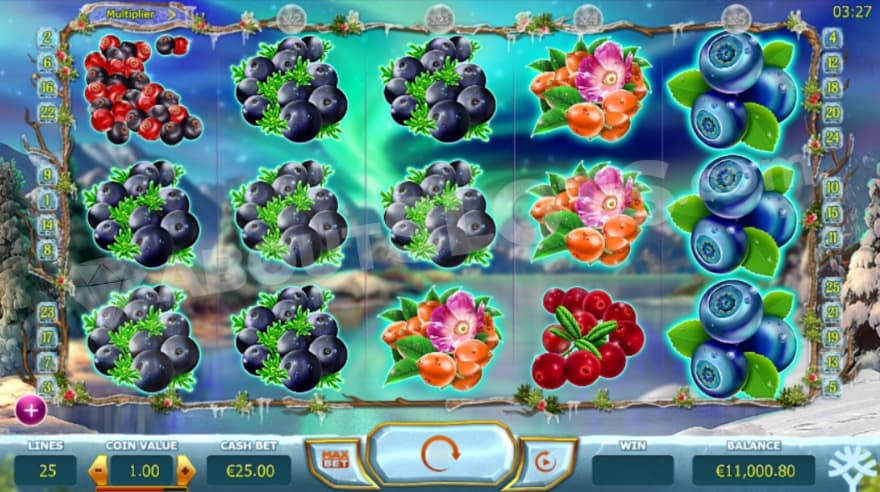 Base game with a beautiful northern light in the background.