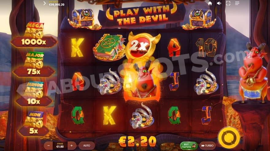 Devil Wild Symbol on the central position on the grid.