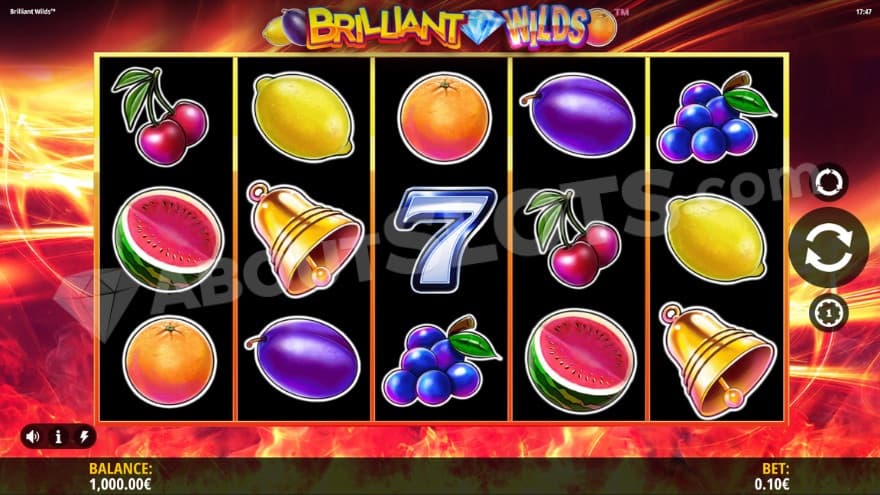 Base game where you can see fruit symbols on the reels.