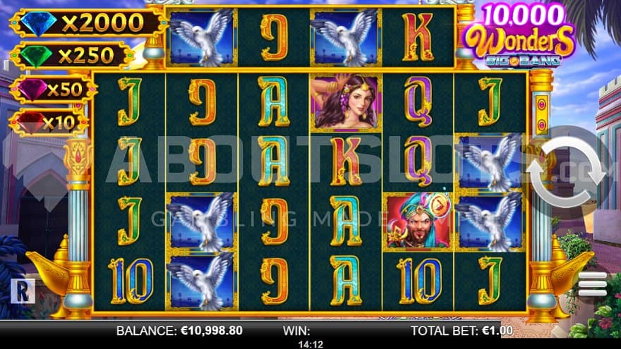 A casino slot with 6 reels.