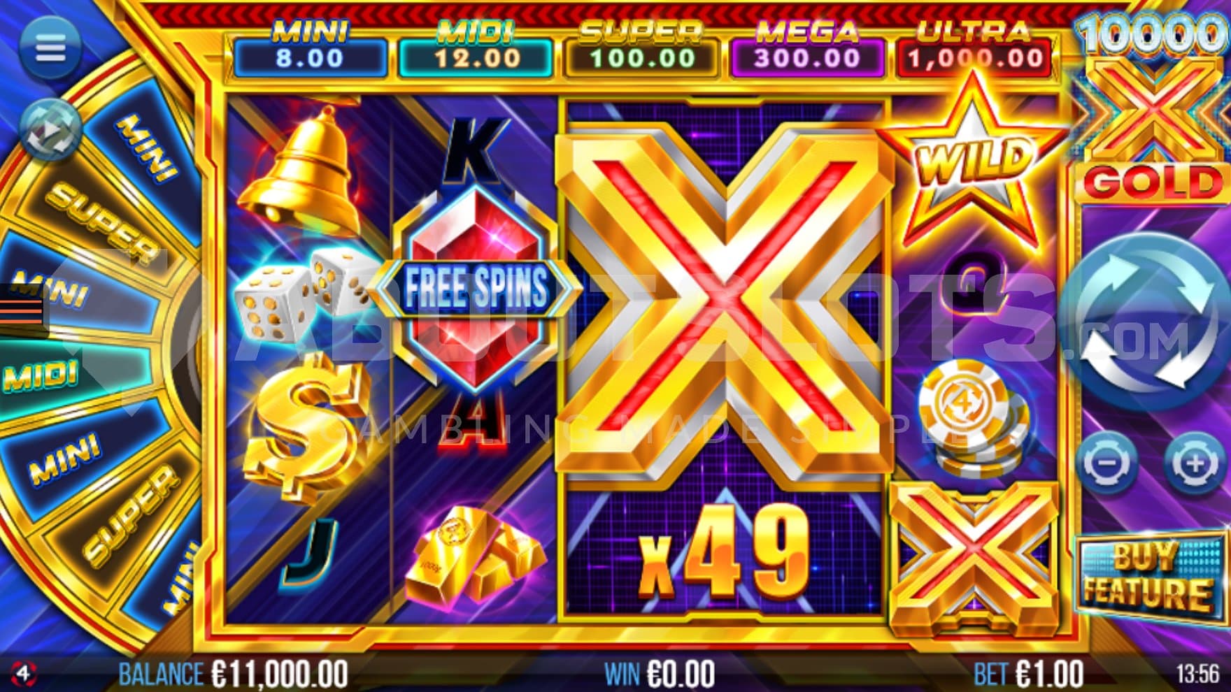 A casino slot with 5 reels and 4 rows.