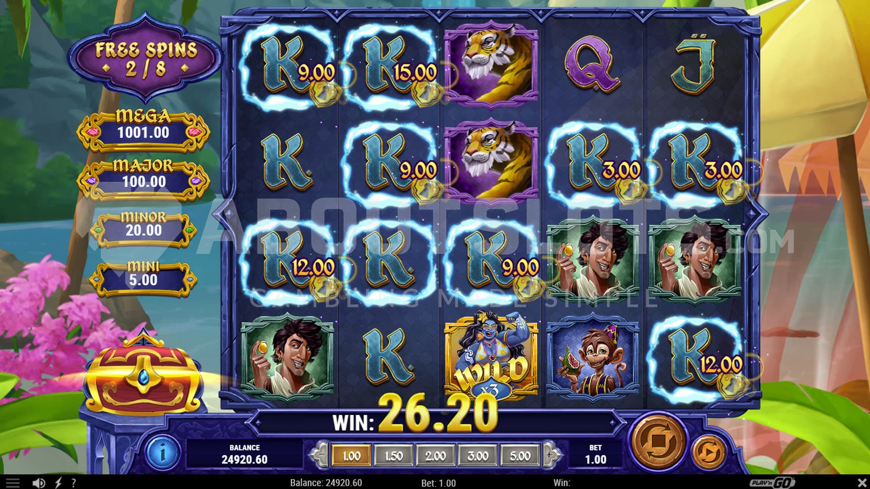Free Spins bonus in progress, showing multiple symbols with Locks awarding instant prizes.