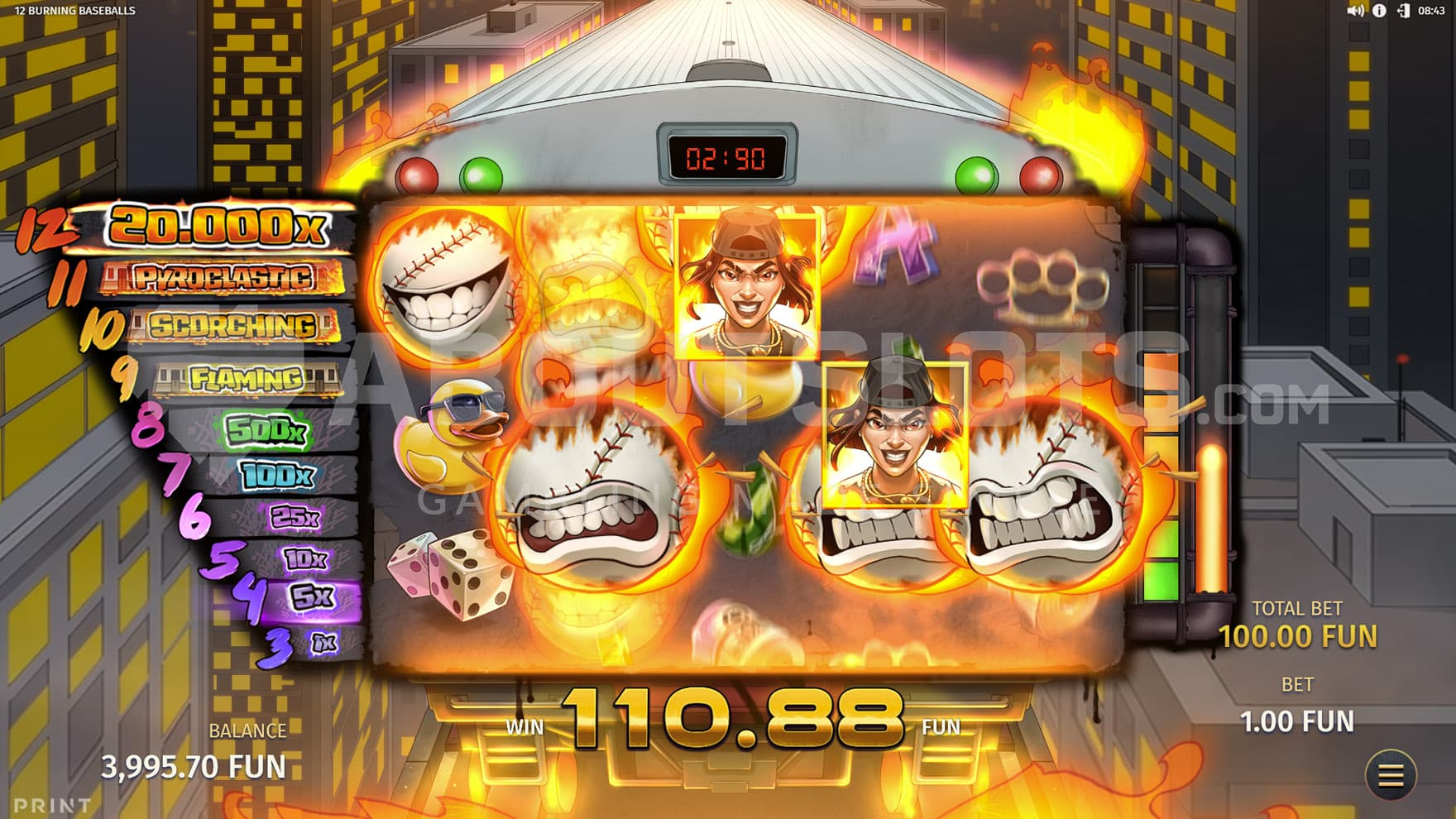 Blazing Train Bonus in progress, showing multiple special symbols present on the grid.