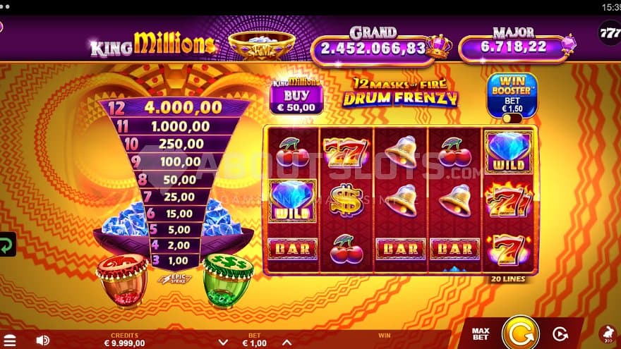 A casino slot with drums.