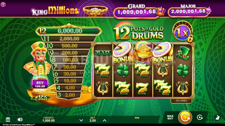 A casino slot with an Irish theme.