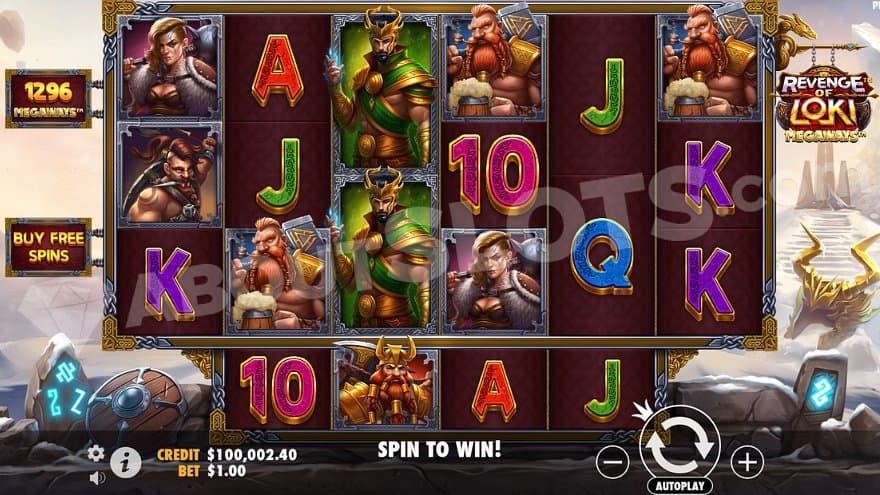 A casino slot in a winter landscape.