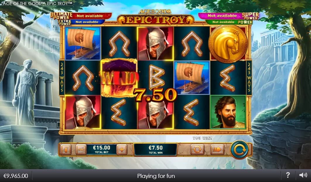 Age of Gods: Epic Troy Slot Gameplay