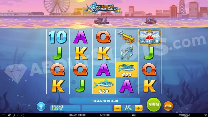 A five reel slot underwater.